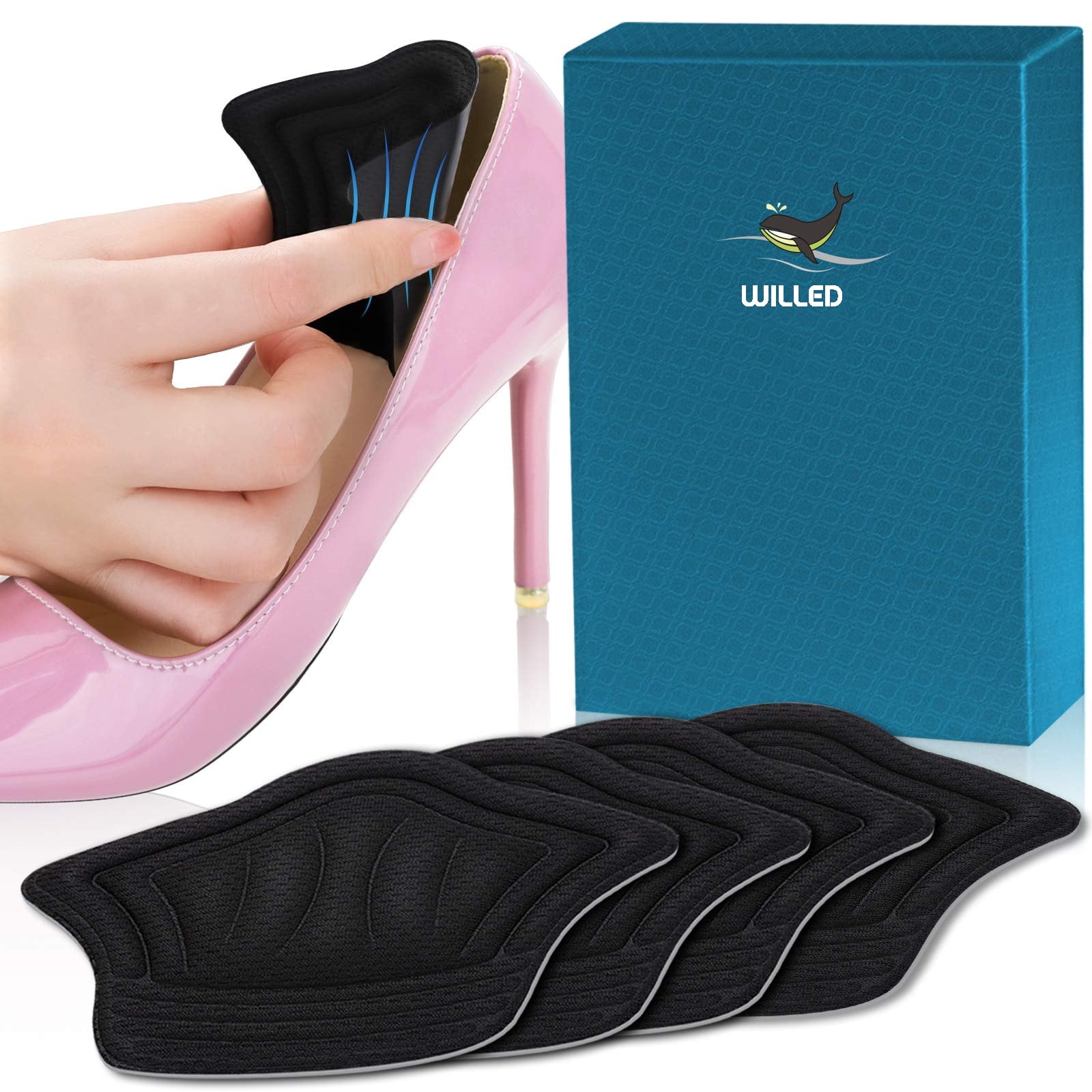 WILLED Heel Grips for High Heels, 6 Pairs Heel Pads for Shoes That are Too  Big Women, Nude Heel Inserts for Loose Shoes, Prevent Rubbing Blisters,  Anti Slip Out Heel Cushions for
